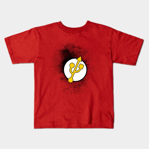 USB Flash! Kids T-Shirt by Lukelau